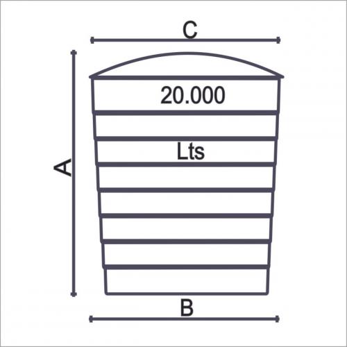Tanque estandar 20000 litros con tapa de registro