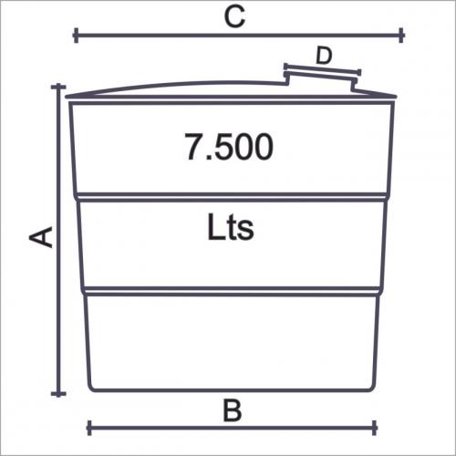 Tanque estandar 7500 litros con tapa de registro
