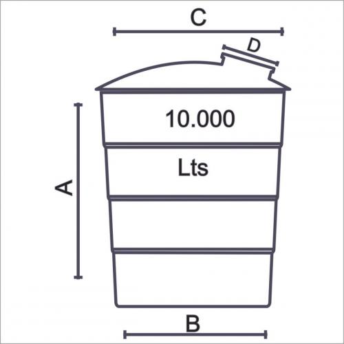 Tanque estandar 10000 litros con tapa de registro 