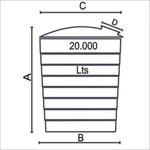 Tanque estandar 20000 litros con tapa de registro