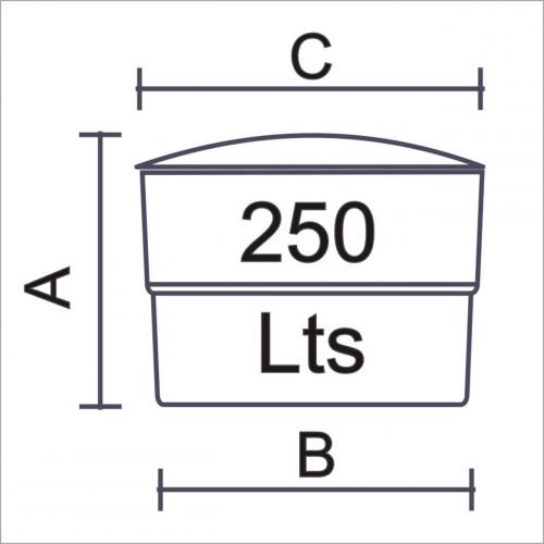 Tanque estandar 250 litros con resistencia quimica