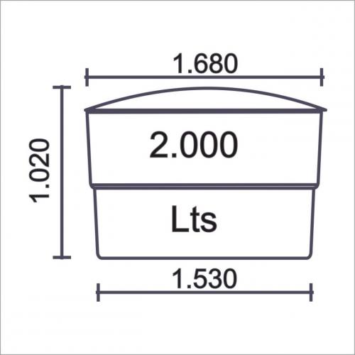 Tanque estandar 2000 litros con resistencia quimica