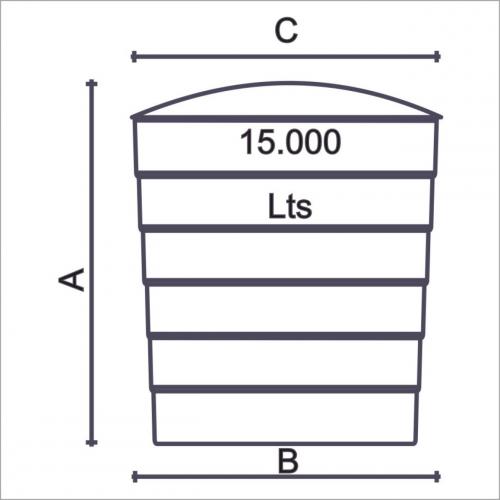 Tanque estandar 15000 litros con resistencia quimica