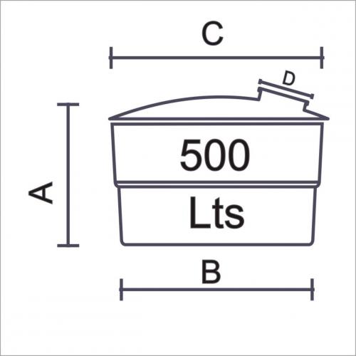 Tanque estandar 500 litros con resistencia quimica y tapa de registro 