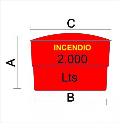 Tanque para incendio 2000 litros basico