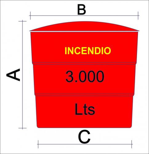 Tanque para incendio 3000 litros basico