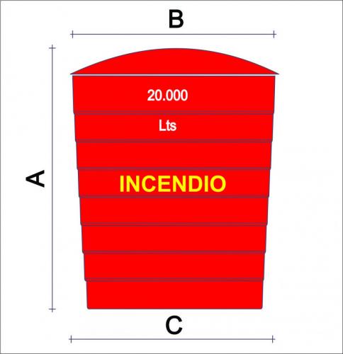 Tanque para incendio 20000 litros basico