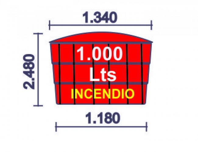 Tanque para incendio 1000 litros basico reforzado